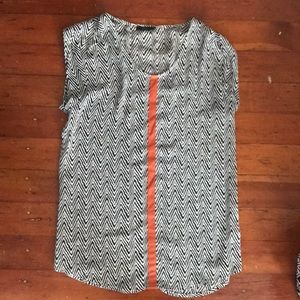 Stripped Shirt with Leather Detail